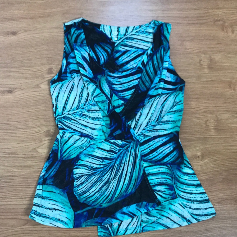 NY&C Green, Blue and Black Tank Top Blouse - Picture 1 of 6